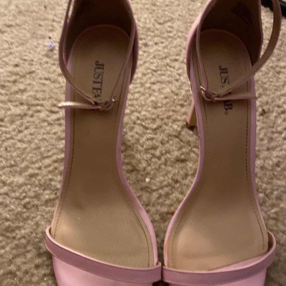 They are pink  heel Sandals wore once on special occasions and event